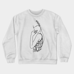 Tropical Goddess Line Art Crewneck Sweatshirt